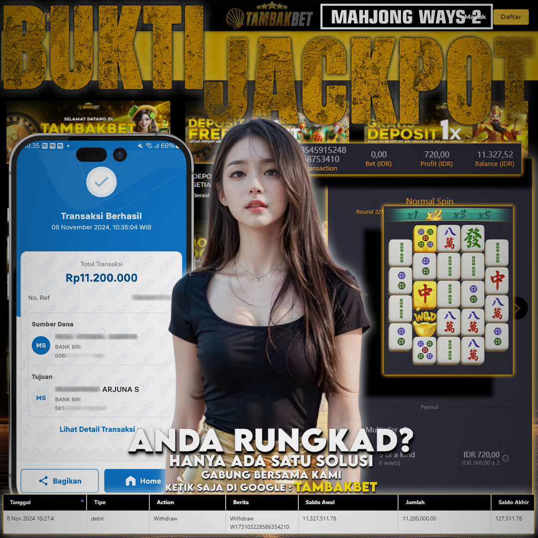 BUKTI JACKPOT SLOT MAHJONG WAYS 2 DI TAMBAKBET