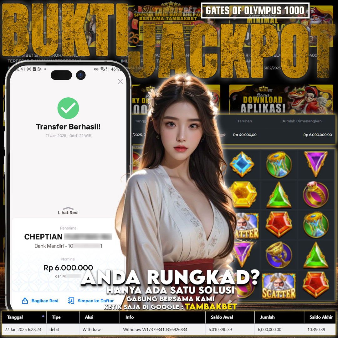 BUKTI JACKPOT SLOT GACOR TAMBAKBET