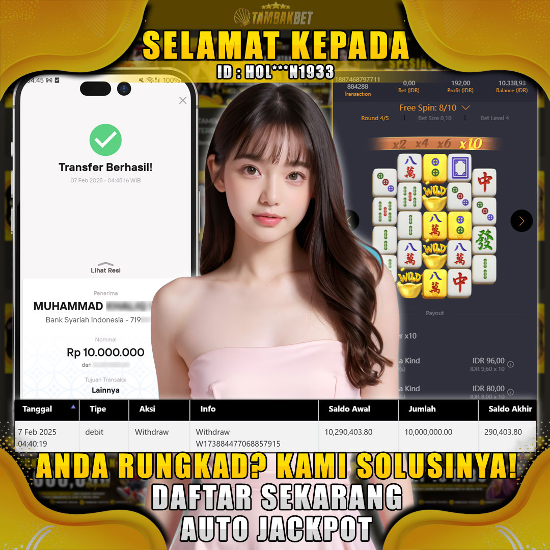 BUKTI JACKPOT SLOT MAHJONG WAYS TERGACOR